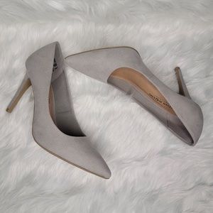 Christian Siriano Light Grey Suede Heels